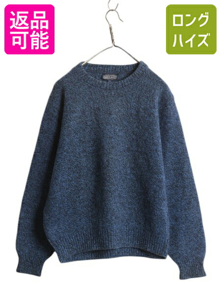 90s LANDS'END USA製 ヘンリーネックコットンニットセーター 古着 古着 90年代 USA製 ランズエンド LANDS'END コットンニット