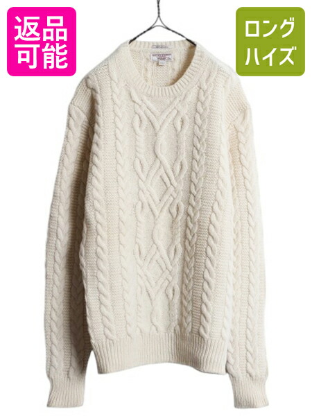 インポート古着80s’-90s’イギリス製 ケーブルニット カーディガン L 限定品 手編み 80\u0027s 英国製 □ ラルフローレン RL82 フェア