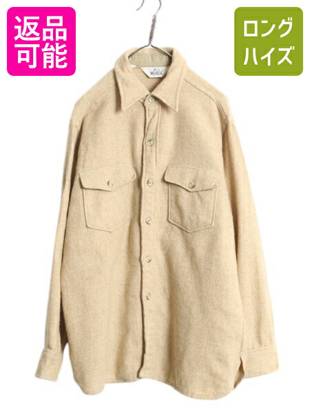 【USA製】Woolrich 白タグ 70s バッファローチェック CPOシャツ 40s ヴィンテージ Woolrich バッファローチェックウールシャツ