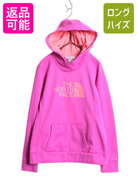 【4/18 ご愛顧感謝デーポイントUP!】 ノースフェイス プリント スウェット フード パーカー レディース M 古着 The North Face ジャージ 素材 ストレッチ プルオーバー ツートン| 中古 トレーナー アウトドア スエット フードパーカー スウェットパーカー ロゴパーカー プリ