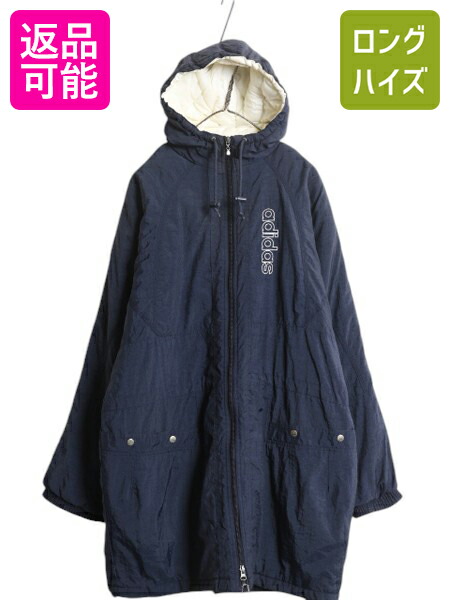 adidas キルティングナイロンジャケット ネイビー L adidas】アディダス ネイビー キルティングジャケット ブルゾン L