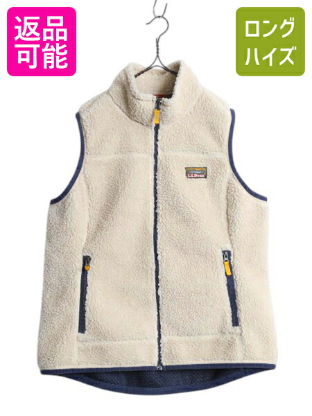 USA製 ビンテージ 80s エルエルビーン ナイロン ベスト 裏フリース oyb0009032-1.jpg