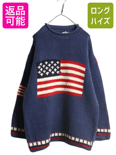 楽天市場】エクアドル製 ロールネック 4面 星条旗 ウール デザイン