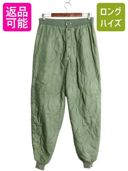 【4/12 24h限定777円OFFクーポン!】 80s 米軍実物 USAF CWU-9/P 中綿 キルティング ライナー パンツ MEDIUM 81年製 ヴィンテージ ミリタリー セージグリーン 軍物 エアフォース| 古着 中古 70's 70年代 ビンテージ ナイロンパンツ ミリタリーパンツ 中綿パンツ カーキ オリ