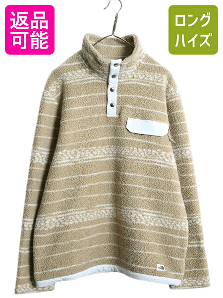 【4/9 最大半額セール×ポイント5倍】 US企画 ノースフェイス クラグモント パイル フリース ジャケット メンズ L / ボア アウトドア プルオーバー ジャンパー ブルゾン ボーダー| 古着 中古 The North Face 日本未発売 フリースジャケット パイルフリース ハイネック ワン