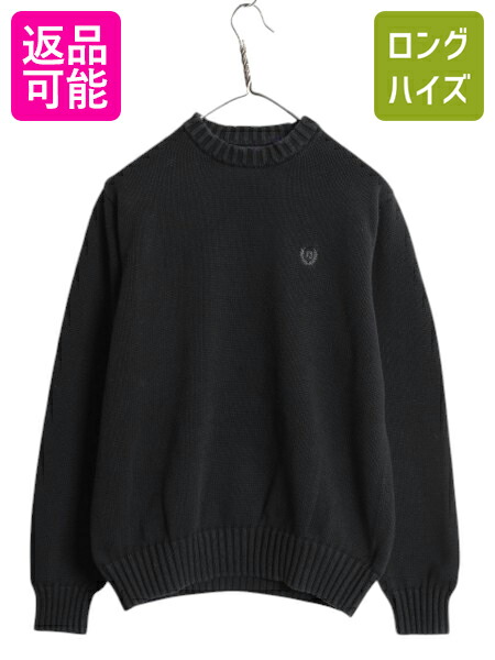 80s~ CHAPS RALPH LAUREN 無地 ウールニット ブラック 80s~ CHAPS RALPH LAUREN 無地 ウールニット ブラック 80's