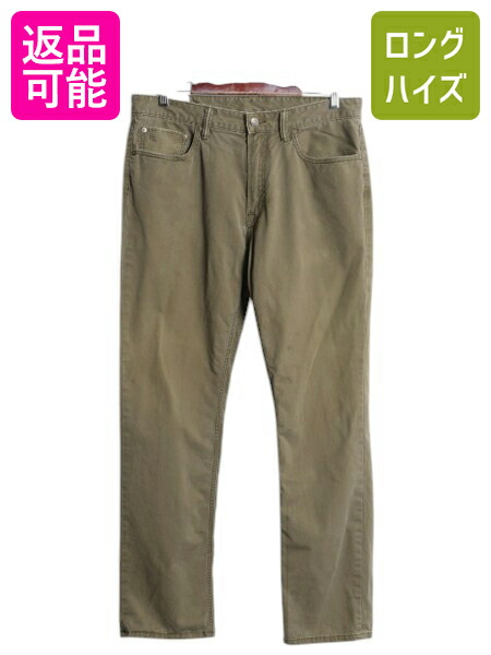 【4/12 24h限定777円OFFクーポン!】 ポロ ラルフローレン チノ パンツ メンズ 34 32 / 古着 スリム ストレート ストレッチ コットン チノパン スラックス ノータック グリーン| 中古 POLO RALPH LAUREN チノパンツ タックなし コットンパンツ VARICK SLIM STRAIGHT 本革 レ