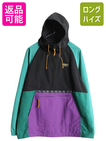 【4/12 24h限定777円OFFクーポン!】 エルエルビーン ナイロン アノラック パーカー ジャケット レディース L 小さめ 古着 LLBEAN プルオーバー ハーフジップ マンパ パッカブル| 中古 LLビーン アウトドア マウンテンパーカー ブルゾン ナイロンジャケット ウィンドブレーカ 7,520円