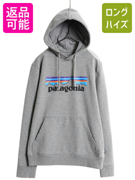 パタゴニア プリント スウェット フード パーカー メンズ S / 18年製 Patagonia トレーナー プルオーバー ストレッチ アウトドア 裏起毛 灰| 古着 中古 スエット プリントパーカー ロゴパーカー フードパーカー P-6 アップライザル フィッツロイ ヘビーウェイト グレー USED