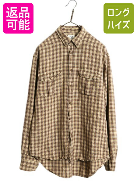 楽天市場】00s OLD GAP チェック 長袖 フランネル シャツ メンズ M
