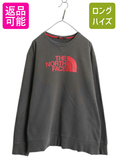 【4/12 24h限定777円OFFクーポン!】 ノースフェイス プリント スウェット メンズ XL / 古着 The North Face 裏起毛 アウトドア 大きいサイズ トレーナー 薄手 前V クルーネック| 中古 ロゴ スエット スウェットシャツ スウェットトレーナー ロゴスウェット オーバーサイズ