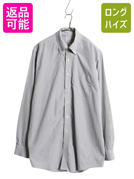 【4/12 24h限定777円OFFクーポン!】 ブルックスブラザーズ チェック 長袖 ボタンダウン シャツ メンズ L 古着 コットン ビジネス BDシャツ 長袖シャツ ワイシャツ ノーアイロン| 中古 ストライプシャツ ボタンダウンシャツ Yシャツ BD シワになりにくい ポケット付き マルチ