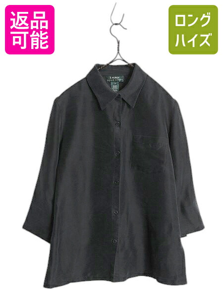 グランド牧場 セレクトセール 楽天市場】00s LAUREN ラルフローレン 100% リネン 七分丈 シャツ+ブラウス(長袖+七分)