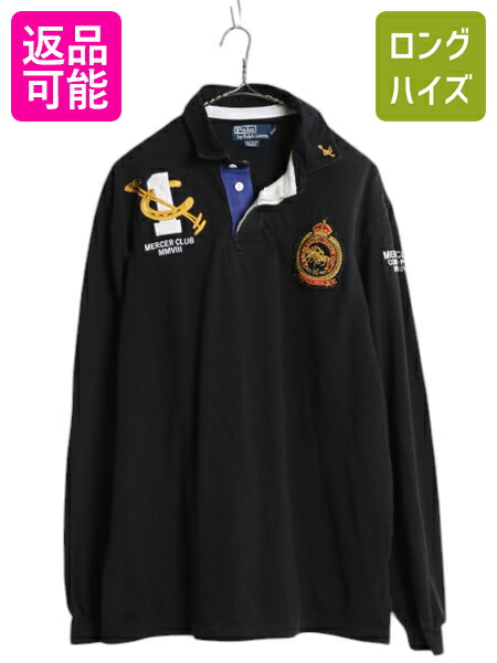 希少ラルフローレン総柄ペナント鹿の子ポロシャツXXLビッグサイズPOLOワッペン 希少ラルフローレン総柄ペナント鹿の子ポロシャツXXLビッグ