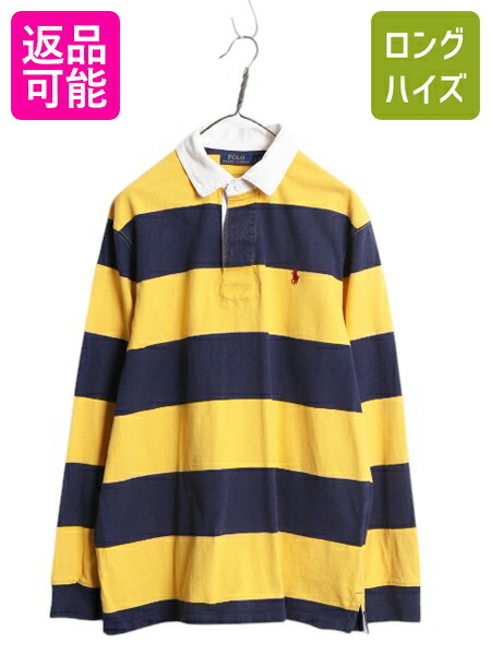 Polo by Ralph Lauren ラガーシャツ ブラック/ホワイト M 古着 ラルフローレン Ralph Lauren POLO by Ralph Lauren