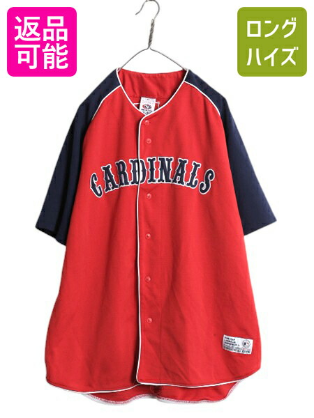 【4/12 24h限定777円OFFクーポン!】 カージナルス ベースボール シャツ メンズ XL / MLB オフィシャル トゥルーファン 大リーグユニフォーム ゲームシャツ ジャージ 半袖シャツ| 古着 中古 TRUE FAN 大きいサイズ メジャーリーグ 野球 重ね着 ユニホーム ベースボールシャツ