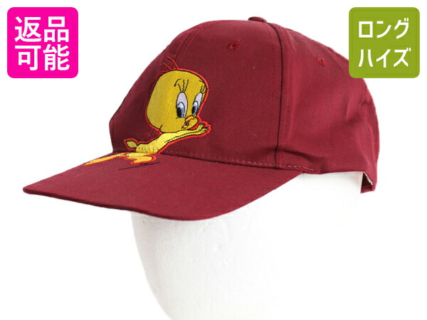 【4/12 24h限定777円OFFクーポン!】 デッドストック 90s ワーナー オフィシャル ベースボール キャップ 帽子 新品 オールド キャラクター トゥイーティー ルーニー テューンズ| 未使用 当時物 デッド 90's 90年代 6パネル ベースボールキャップ スナップバック ハット シン