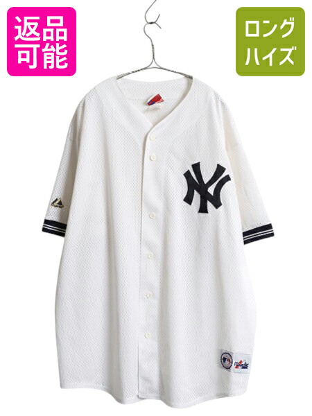 NIKE - MLB オフィシャル ナイキ ヤンキース ベースボール シャツ メンズ XL / 古着 NIKE ユニフォーム ゲームシャツ メジャーリーグ 大きいサイズ MLB オフィシャル ナイキ ヤンキース ベースボール シャツ