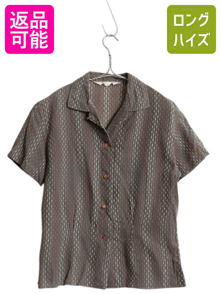 60’s~ ヴィンテージ デザインシャツ　ブラウス　半袖 昭和レトロ◇ヴィンテージシャツ ブラウス 刺繍 60s 70s | 古着