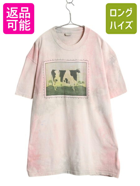 【4/18 ご愛顧感謝デーポイントUP!】 90s USA製 ウォーレン キンブル アート イラスト プリント タイダイ Tシャツ メンズ XL / オールド 絵画 芸術 アニマル ウシ 大きいサイズ| 古着 中古 90年代 90's アメリカ製 米国製 当時物 ヘビーウェイト 美術 グラフィック 半袖Tシ