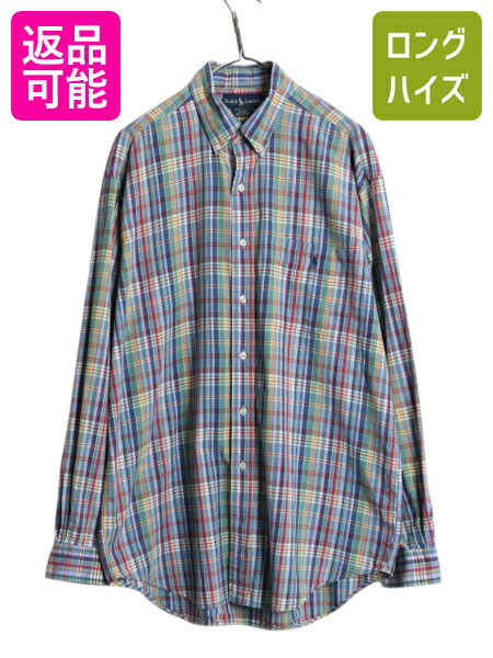 楽天市場】90s ラルフローレン マドラス チェック 長袖 ボタン