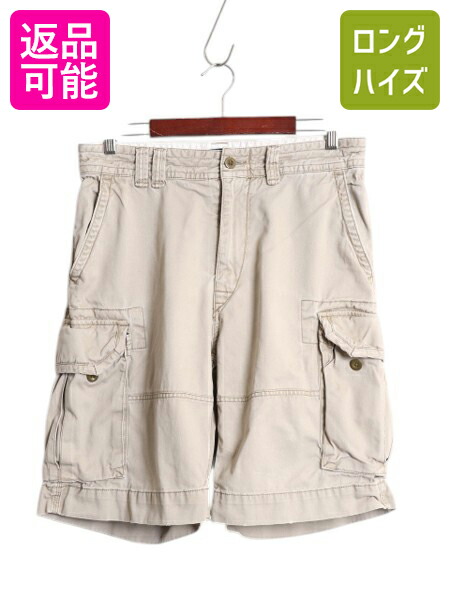 【4/9 最大半額セール×ポイント5倍】 ヴィンテージ 加工 00s ポロ ラルフローレン コットン チノ カーゴ ショーツ メンズ 32 / 古着 オールド ショートパンツ 短パン ノータック| 中古 00's 00年代 POLO RALPH LAUREN ビンテージ モデル ポロチノ ハーフパンツ ショート パ