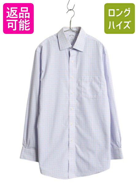 【4/8 最大半額セール×ポイント5倍】 ブルックスブラザーズ チェック 長袖 シャツ メンズ M 程/ オックスフォード コットン 長袖シャツ ワイシャツ ノーアイロン マルチカラー| 古着 中古 Brooks Brothers REGENT チェックシャツ コットンシャツ Yシャツ シワになりにくい
