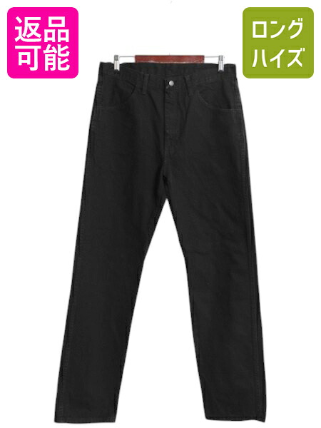 【4/9 最大半額セール×ポイント5倍】 ラスラー ブラック デニム パンツ メンズ 34 32 / ラングラー ジーンズ ジーパン ストレート テーパード ヘビーウェイト 黒 ジッパーフライ| 古着 中古 RUSTLER Wrangler 87619 Gパン デニムパンツ ブラックジーンズ ブラックデニム レ