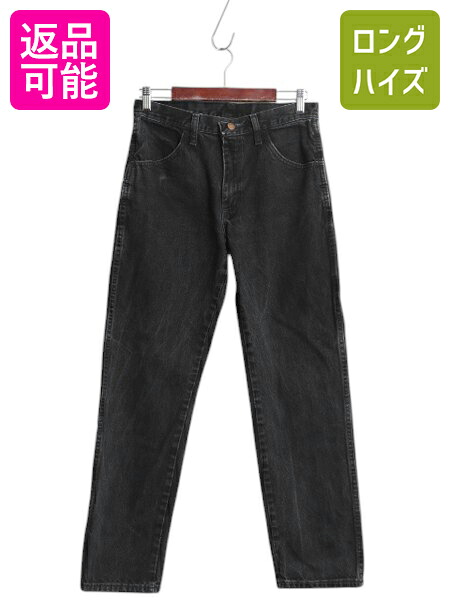【4/9 最大半額セール×ポイント5倍】 ラスラー ブラック デニム パンツ 実寸 29 29 / 古着 ラングラー ジーンズ ジーパン ストレート テーパード ヘビーウェイト RUSTLER 黒| 中古 Wrangler 87619 Gパン デニムパンツ ブラックジーンズ ブラックデニム ジッパーフライ レギ