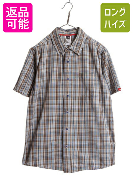 【B37】ザ ノースフェイス 半袖 コットンシャツ レギュラーカラー チェック柄 楽天市場】【中古】 THE NORTH FACE チェックシャツ 半袖 シャツ