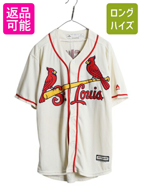 90s 00s MLB Majestic カージナルス ベースボールシャツ XL Vintage St Louis Cardinals Jersey XL Navy 90s Majestic Made