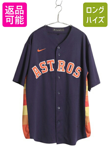 【MLB】ナイキ メッツ 刺繍 ゲームシャツ ユニフォーム 2XL 青橙 ニューヨーク メッツ(NEWYORK METS)】藤浪晋太郎 Nike Alternate
