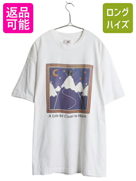 【4/8 最大半額セール×ポイント5倍】 90s キャラクター アート イラスト プリント Tシャツ メンズ XL オールド グラフィック アニマル スキー シングルステッチ 大きいサイズ 白| 古着 中古 90’s 90年代 ジョーク 半袖Tシャツ プリントTシャツ アートTシャツ ヘビーウェイ