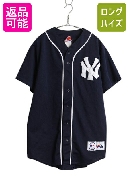 ヤンキース ベースボール シャツ メンズ L 程 MLB オフィシャル 大リーグ ユニフォーム ゲームシャツ 半袖シャツ 重ね着 前開き 半袖シャツ ヤンキース ベースボール シャツ メンズ L 程 MLB オフィシャル