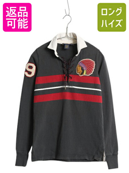 ナイキ　刺繍ロゴ　ハーフジップ　ラガーシャツ　ポロシャツ　長袖　L　古着 NIKE - XL☆古着 ナイキ NIKE 半袖 ハーフジップ ブランド ポロ