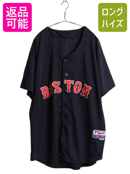 Majestic - USA製 90s　ボストン レッドソックス D.C 古着 プルゲームシャツ Majestic - USA製 90s ボストン レッドソックス D.C 古着 プル