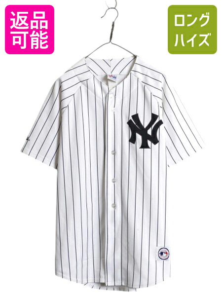 00s Majestic MLB ヤンキース プルオーバー 半袖 Majestic - ヤンキース MLB メンズ 半袖Tシャツ NY チームロゴ