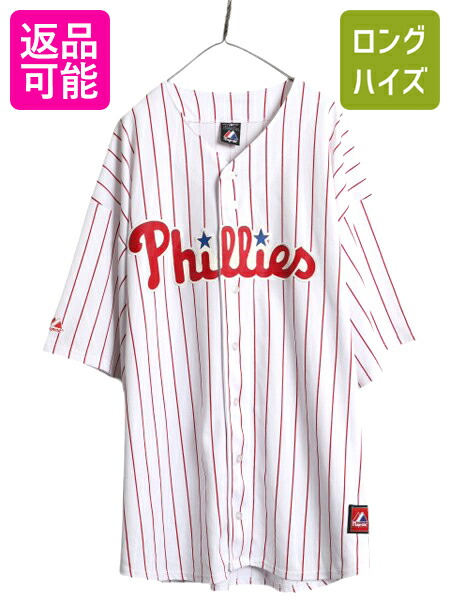 フィリーズ ベースボール シャツ メンズ 4XL / MLB オフィシャル マジェスティック 大リーグ ユニフォーム 大きいサイズ 重ね着 半袖シャツ 楽天市場】フィリーズ ベースボール シャツ メンズ 4XL / MLB