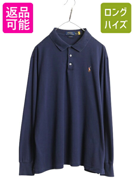ポロラルフローレン　ポニー刺繍ロゴ　長袖　ポロシャツ　ラガーシャツ　古着　L POLO ポロラルフローレン ポニー刺繍 長袖ポロシャツ ラガー