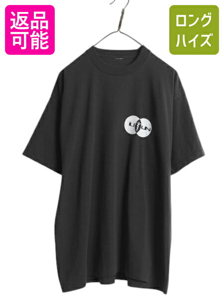 【4/8 最大半額セール×ポイント5倍】 90s メッセージ イラスト 両面 プリント Tシャツ メンズ XL 程/ オールド 医療 カレッジ グラフィック シングルステッチ 大きいサイズ 黒| 古着 中古 ブラック 90’s 90年代 当時物 ヘビーウェイト 半袖Tシャツ プリントTシャツ クルー
