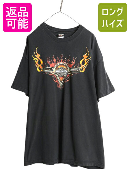 【激レア☆USA製00s】ハーレーダビッドソン両面プリントTシャツ メンズXL USA製00s ハーレーダビッドソン 両面プリントTシャツ 黒 フロリダ XL