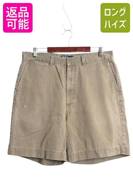 【4/18 ご愛顧感謝デーポイントUP!】 ポロ ラルフローレン コットン チノ ショートパンツ メンズ 35 / ヴィンテージ 加工 ショーツ 短パン ノータック アーミー タイプ ポロチノ| 古着 中古 POLO RALPH LAUREN ハーフパンツ ショート パンツ チノパン チノショーツ ミリタリ