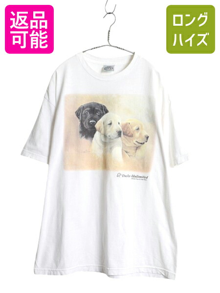 90s 00s 犬プリント Tシャツ クリーム itimi 90s 00s ドッグ イラスト プリント Tシャツ メンズ レディース M