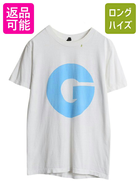 【4/12 24h限定777円OFFクーポン!】 80s USA製 GQ 両面 グラフィック プリント Tシャツ メンズ L 小さめ M ヴィンテージ シングルステッチ ヘビーウェイト イラスト 企業物 白| 古着 中古 80’s 80年代 アメリカ製 ビンテージ 半袖Tシャツ プリントTシャツ ロゴTシャツ クル