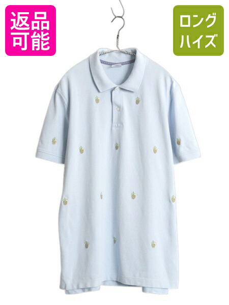 ブルックスブラザーズ 鹿の子 半袖 ポロシャツ メンズ XL / 総柄 半袖シャツ カットソー 大きいサイズ モノグラム 細身 カジュアル ブルー| 古着 中古 Brooks Brothers コットン 半袖ポロシャツ 半袖ポロ カノコ シャツ 総柄シャツ カジュアルシャツ トップス きれいめ