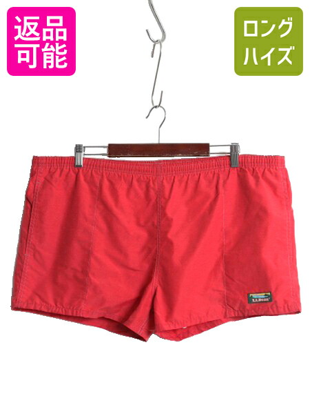 80s LLBEAN アロハ　ショーツ XL USA製　赤ベース 80s LLBEAN アロハ ショーツ XL USA製 赤ベース メンズ