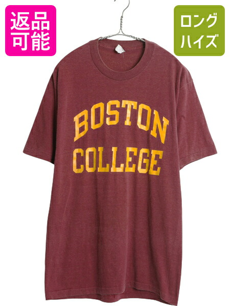 【4/12 24h限定777円OFFクーポン!】 70s USA製 2段 カレッジ プリント 半袖 Tシャツ メンズ XL 小さめ L 程/ ヴィンテージ 当時物 シングルステッチ ヘルスニット カットソー| 古着 中古 70’s 70年代 ビンテージ Heathknit アメリカ製 半袖Tシャツ プリントTシャツ プリン