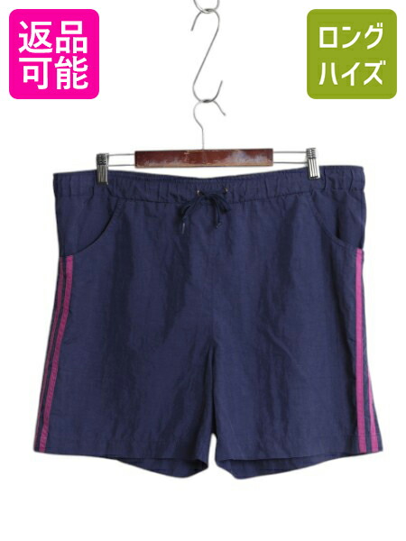 80s-90s adidas ショートパンツ　ネイビー adidas - 90s アディダス ナイロン ショートパンツ メンズ L