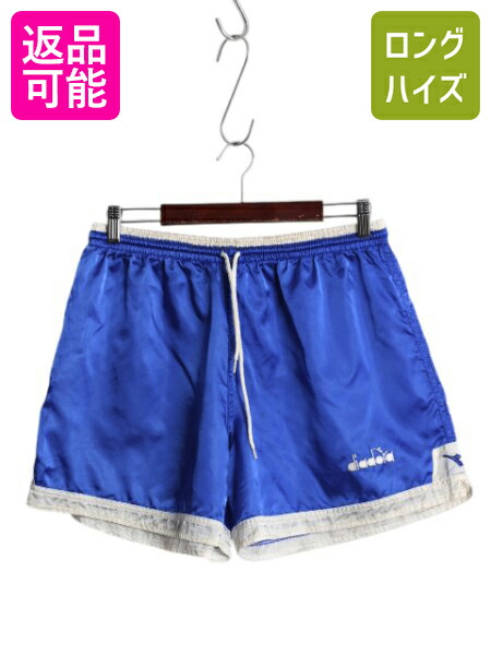 【4/18 ご愛顧感謝デーポイントUP!】 90s ディアドラ ナイロン ショートパンツ メンズ L / オールド ショーツ 短パン ワンポイント トレーニング スポーツ イージーパンツ 薄手| 古着 中古 90's 90年代 DIADORA ハーフパンツ ショート パンツ イージー ゲームパンツ ナイロ