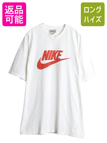 90s NIKE ナイキ スウォッシュロゴ刺繍 半袖ラガーシャツ Lサイズ NIKE - 90s USA製 ナイキ スウッシュ 刺繍 半袖 Tシャツ メンズ